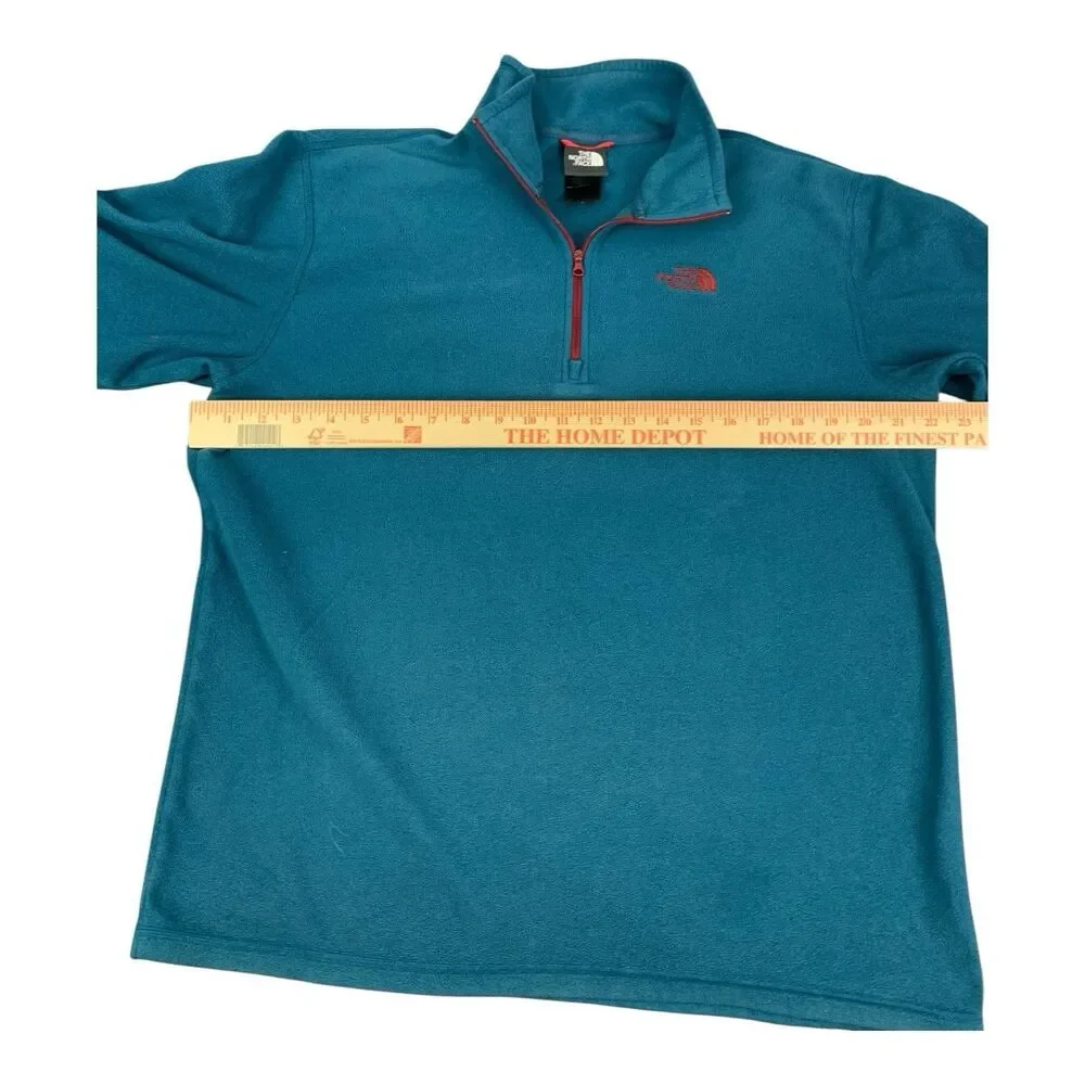 The North Face 1/4 Zip Fleece Pullover Sweater, Teal Green, Men’s Size Medium
